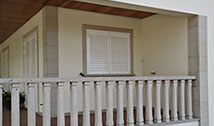 Family house balcony in granite